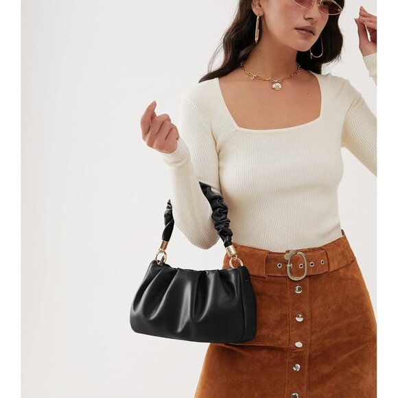 Women Shoulder Handbag Soft Vegan Leather Hobo Chain Cross body Bag - Picture 7 of 7